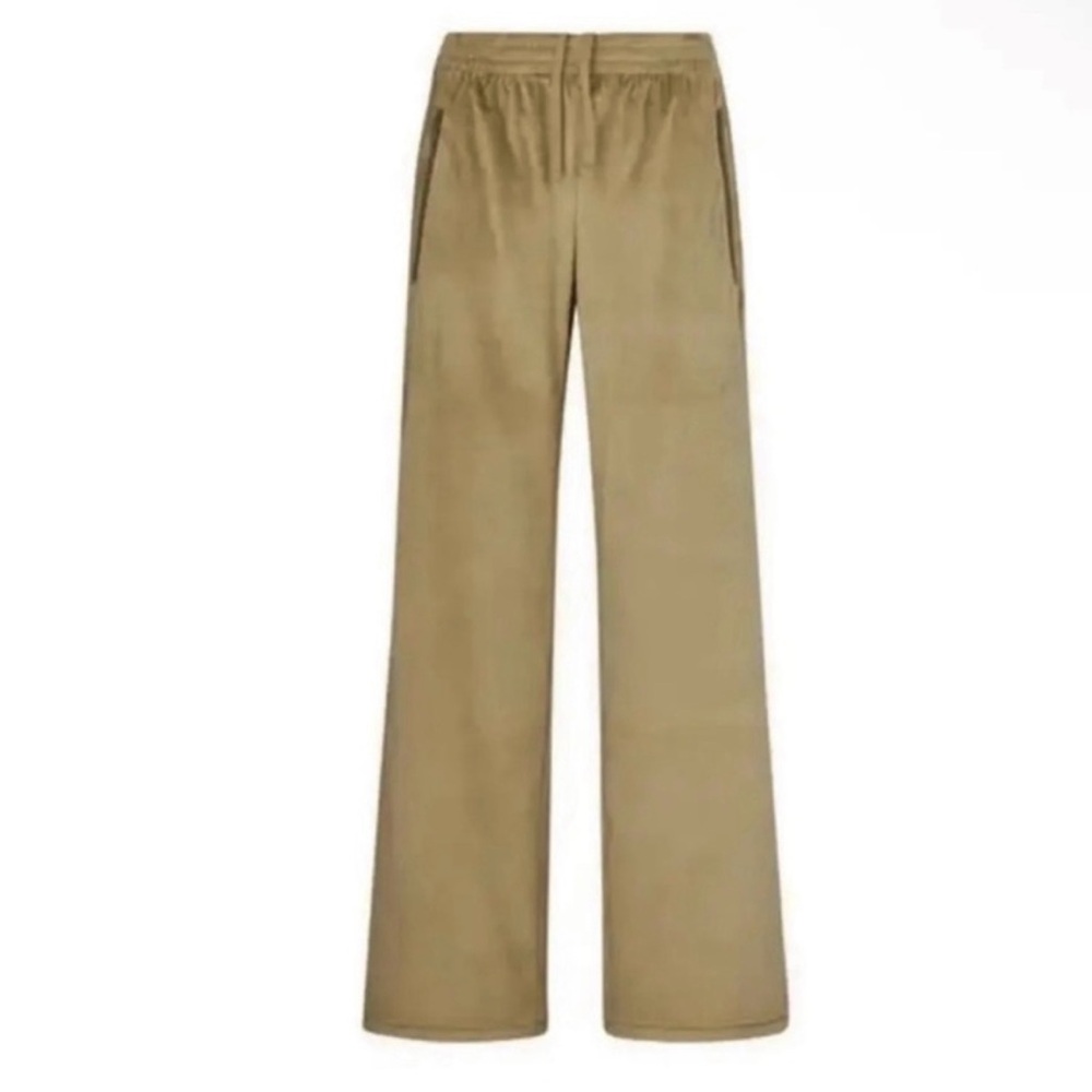 NEW SKIMS Velour Fleece Straight Leg Track Pants, Size Small, Gold/Light Olive